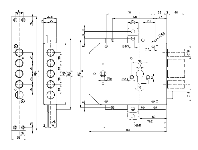 TESA Cerradura Para Puertas De Madera Modelo 134